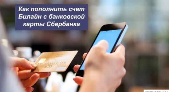 Как пополнить счет Билайн с банковской карты Сбербанка
