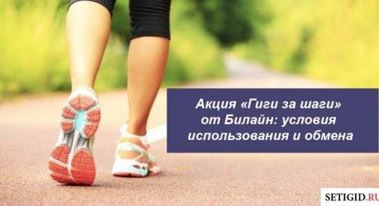 Акция «Гиги за шаги» от Билайн: условия использования и обмена